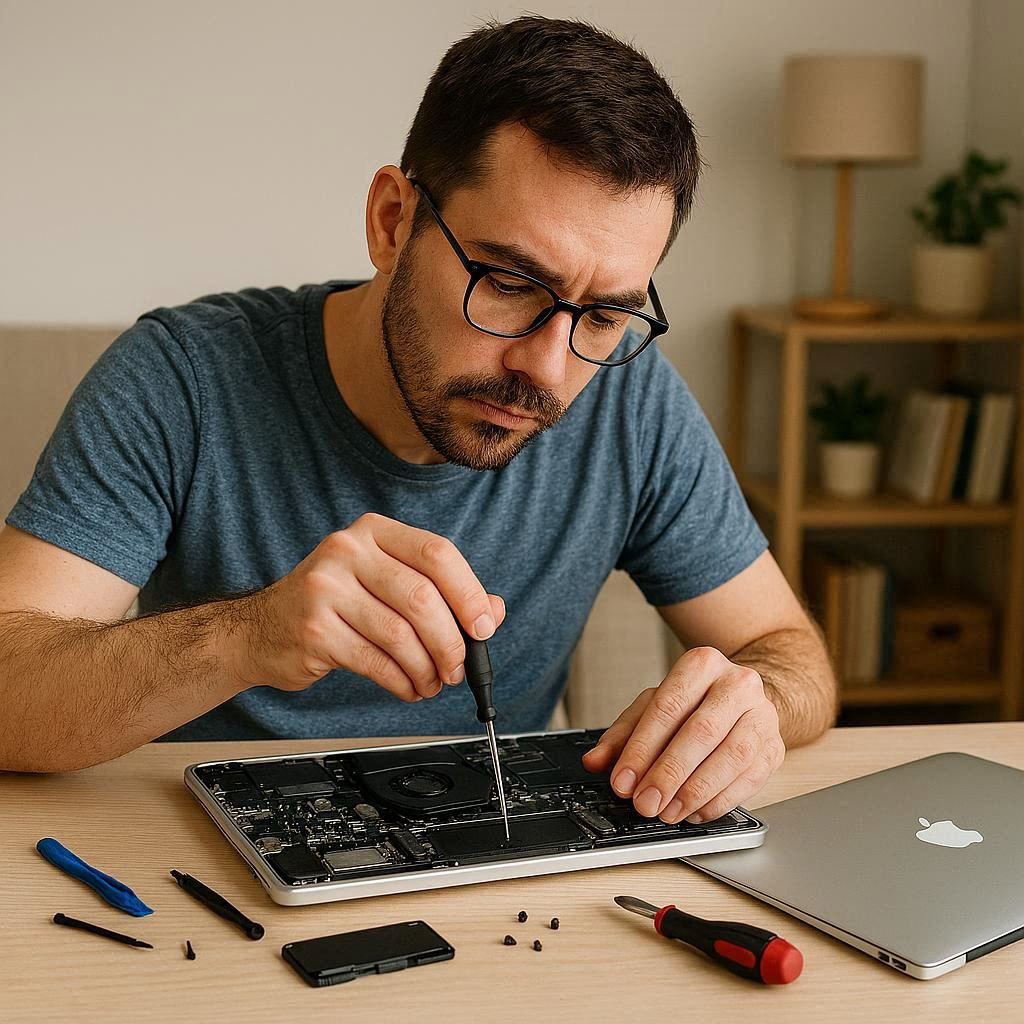 تعویض باتری لپ‌ تاپ اپل در خانه