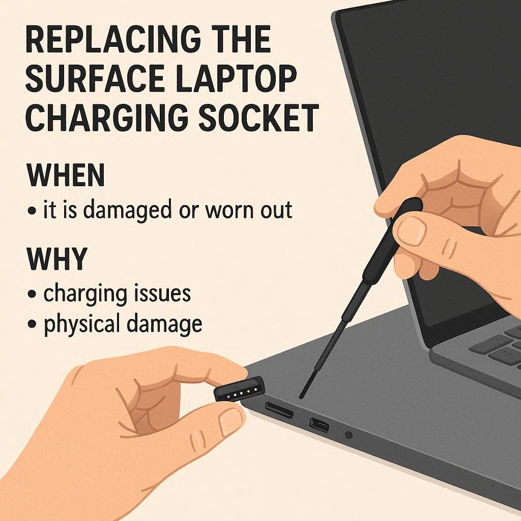 تعویض سوکت شارژ لپ تاپ سرفیس کی و چرا؟