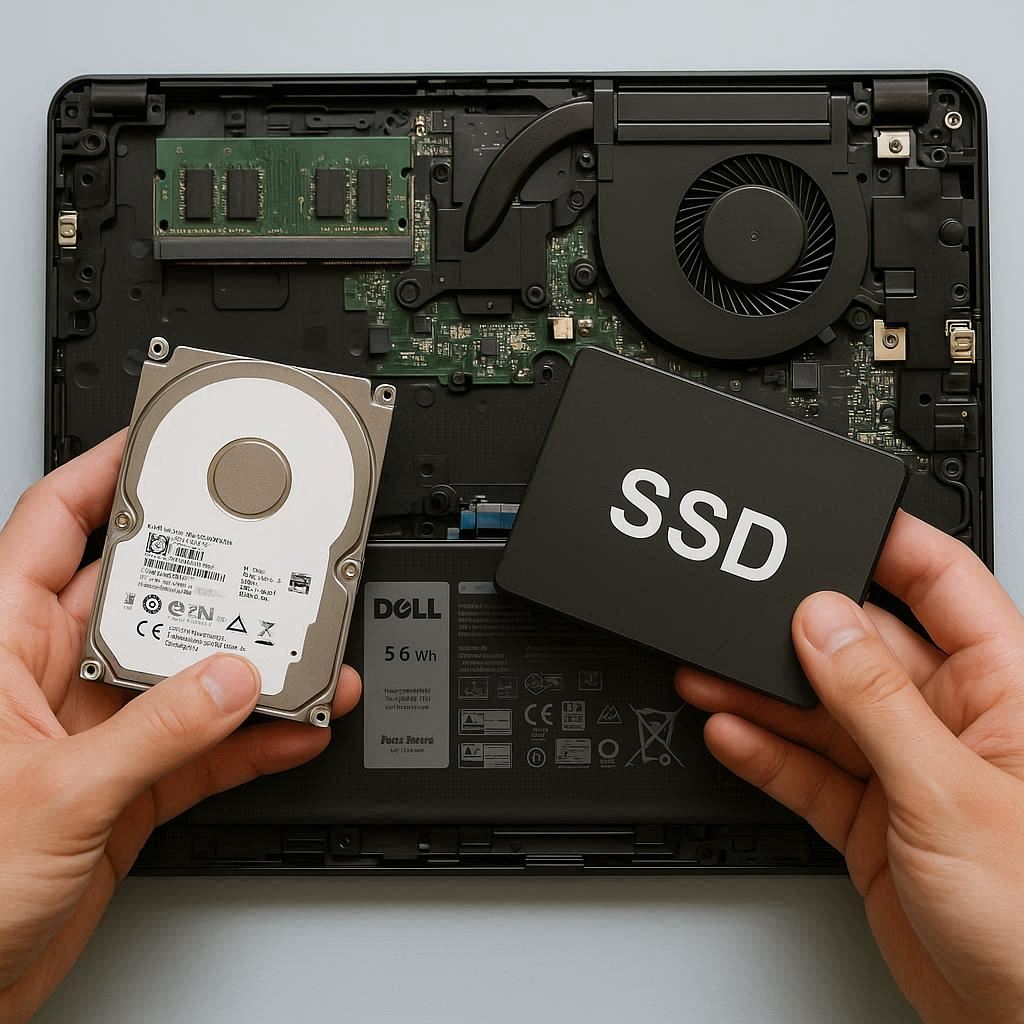 تعویض هارد با SSD در لپ تاپ Dell