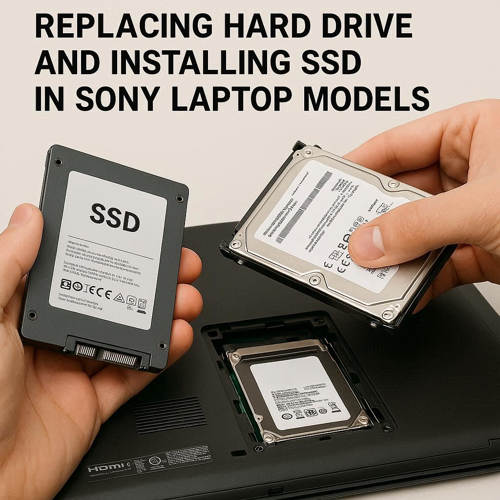 تعویض هارد و نصب SSD در مدل‌های سونی