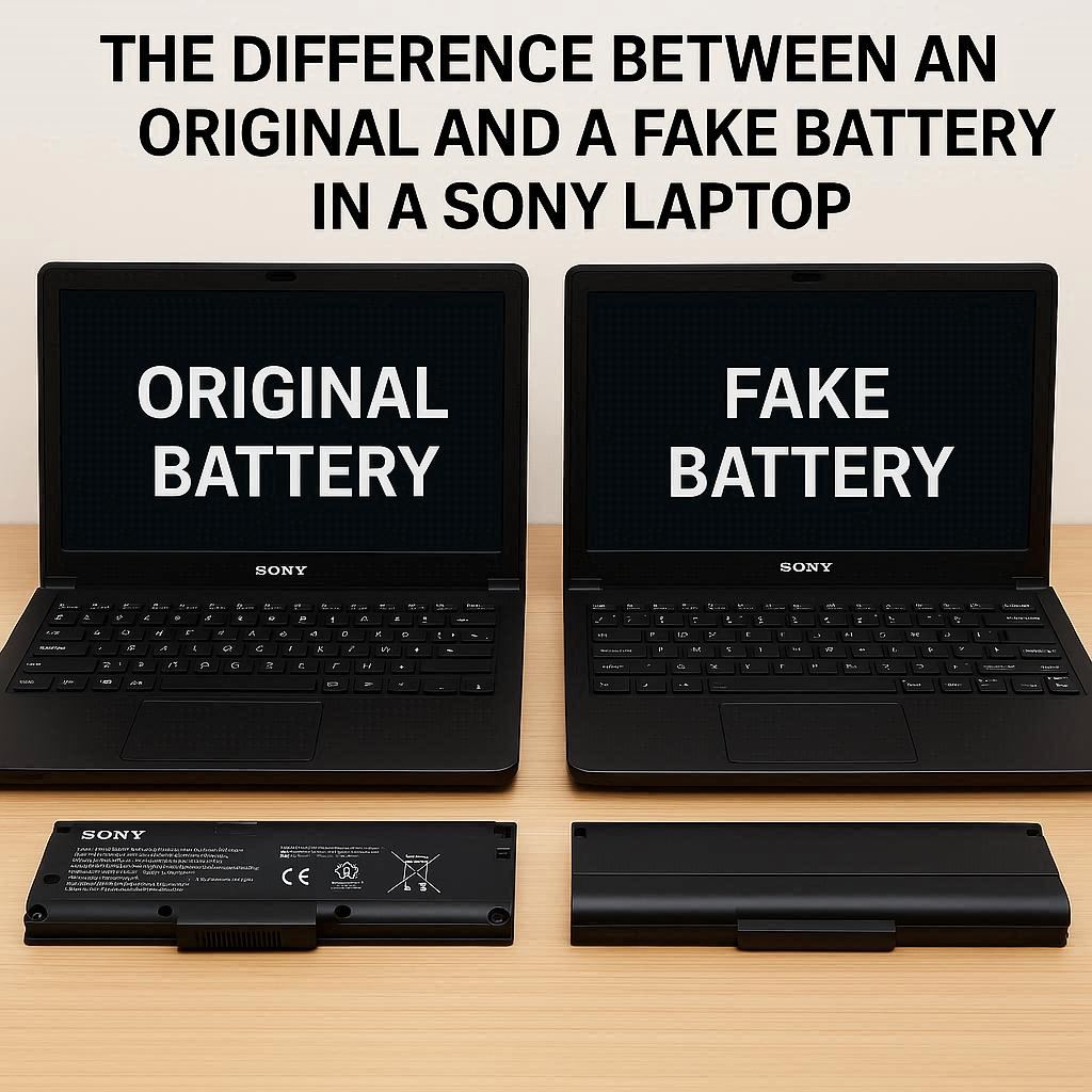 تفاوت باتری اصلی و تقلبی در لپ تاپ سونی