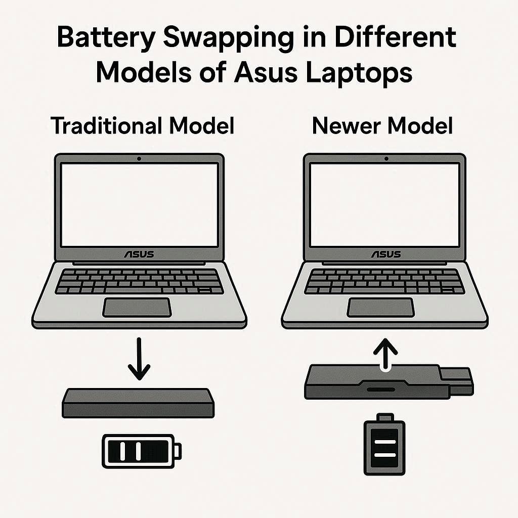 تفاوت تعویض در مدل‌های مختلف ایسوس