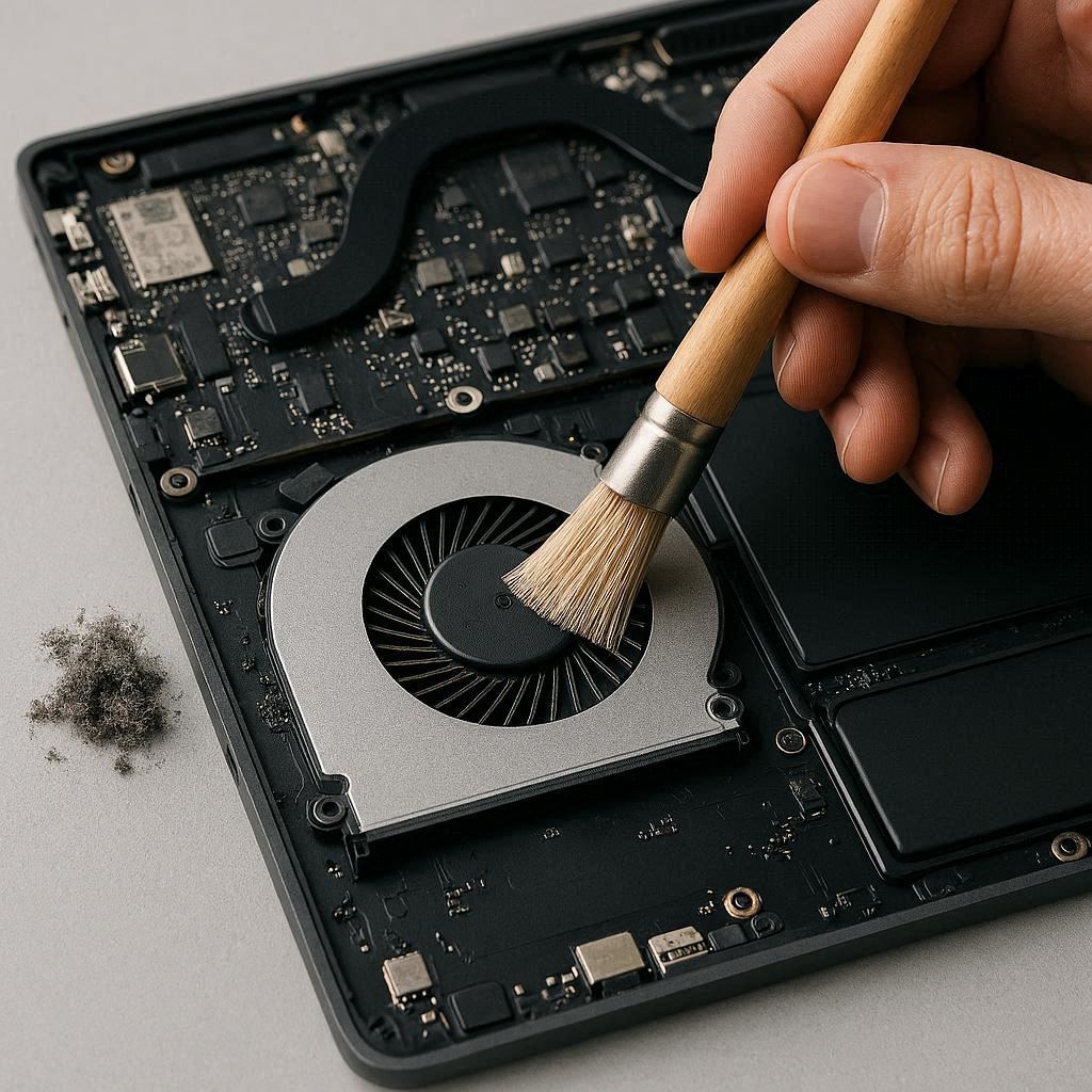 تمیز کردن فن لپ تاپ سرفیس از گرد و غبار