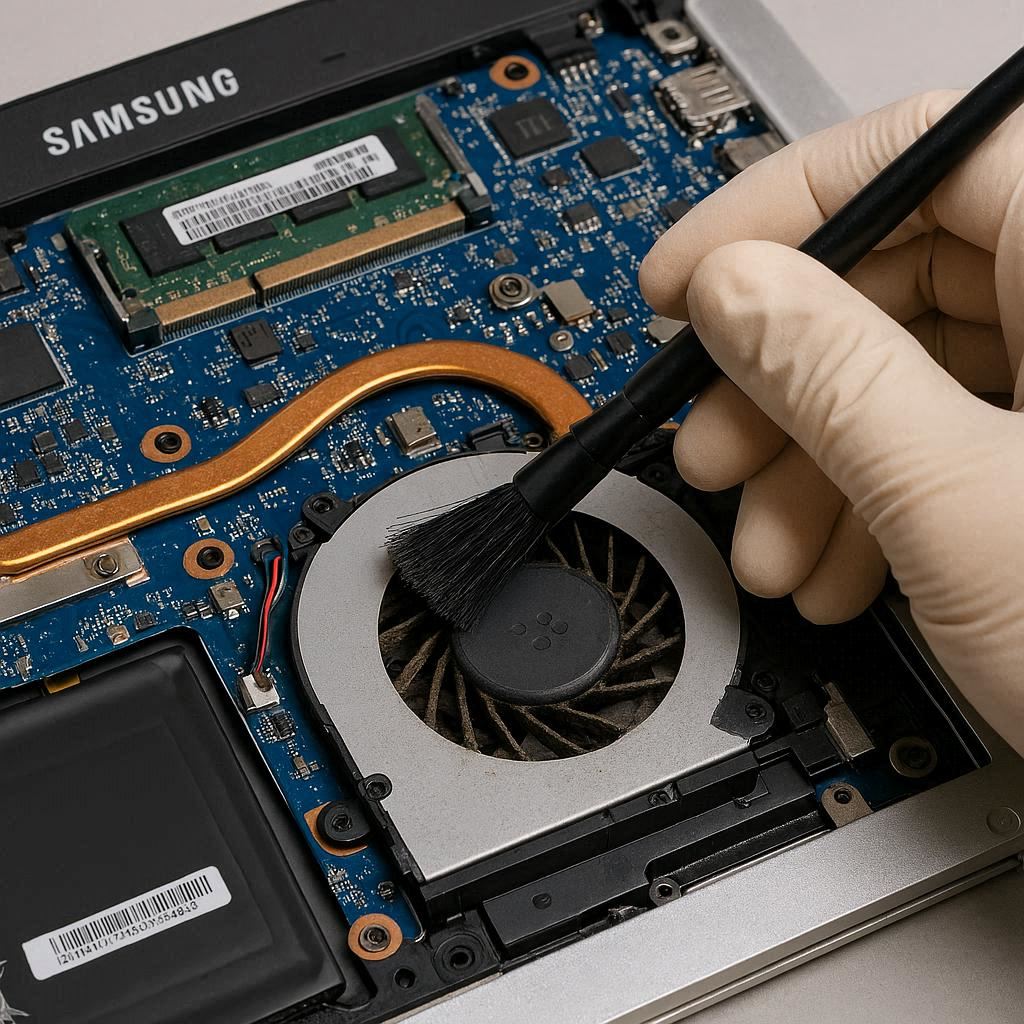 تمیز کردن و سرویس فن لپ تاپ سامسونگ