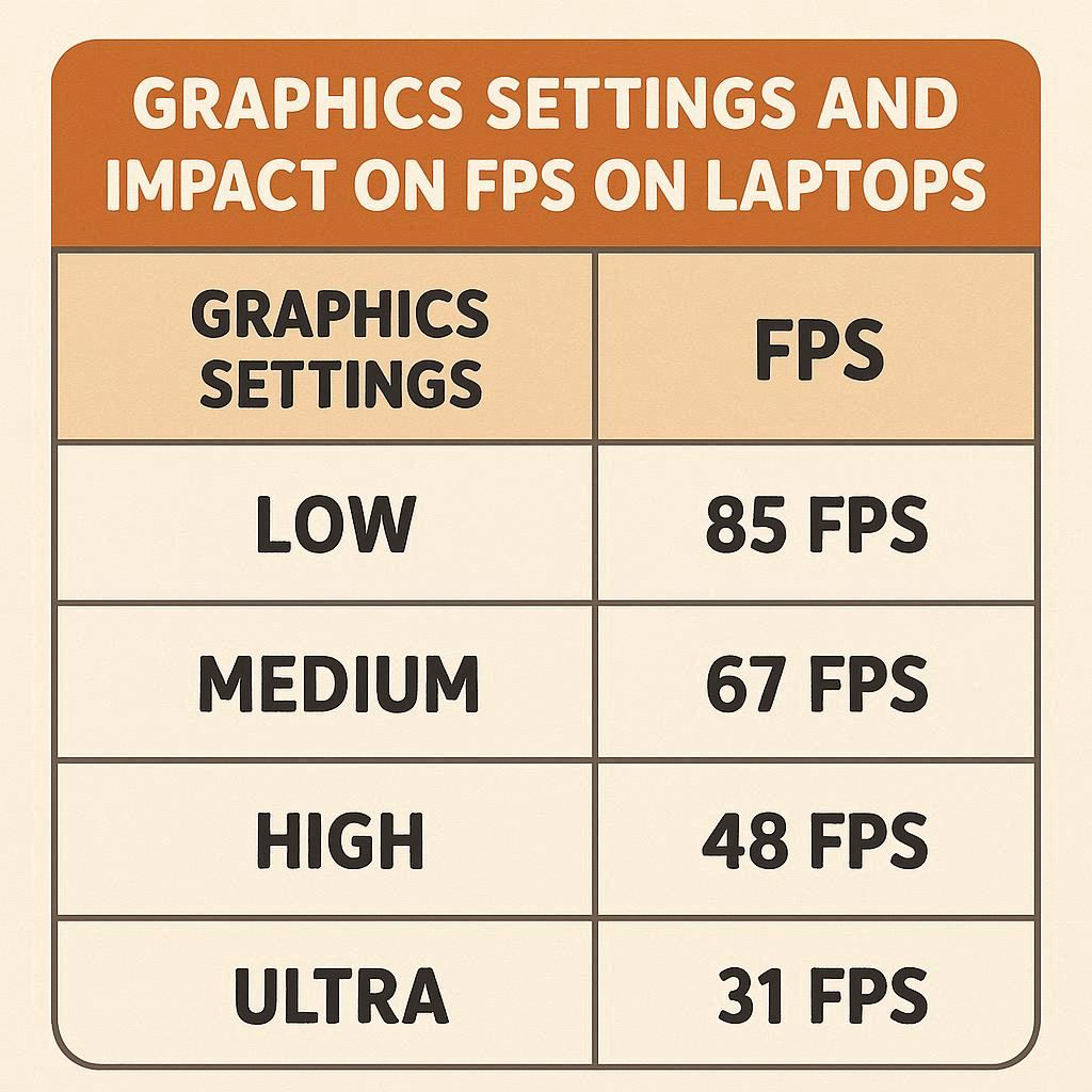 تنظیمات گرافیکی و تأثیر روی FPS لپ تاپ