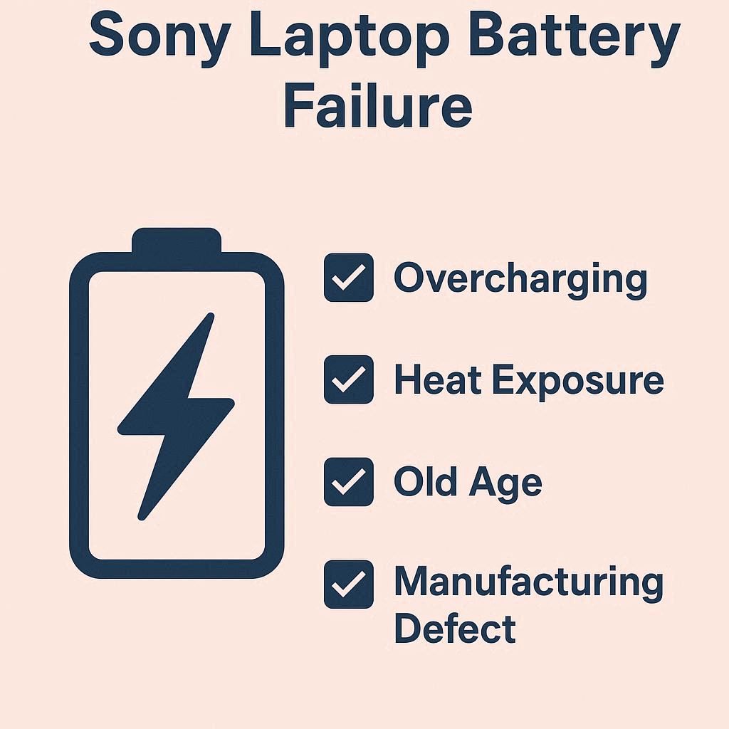 دلایل اصلی خرابی باتری سونی