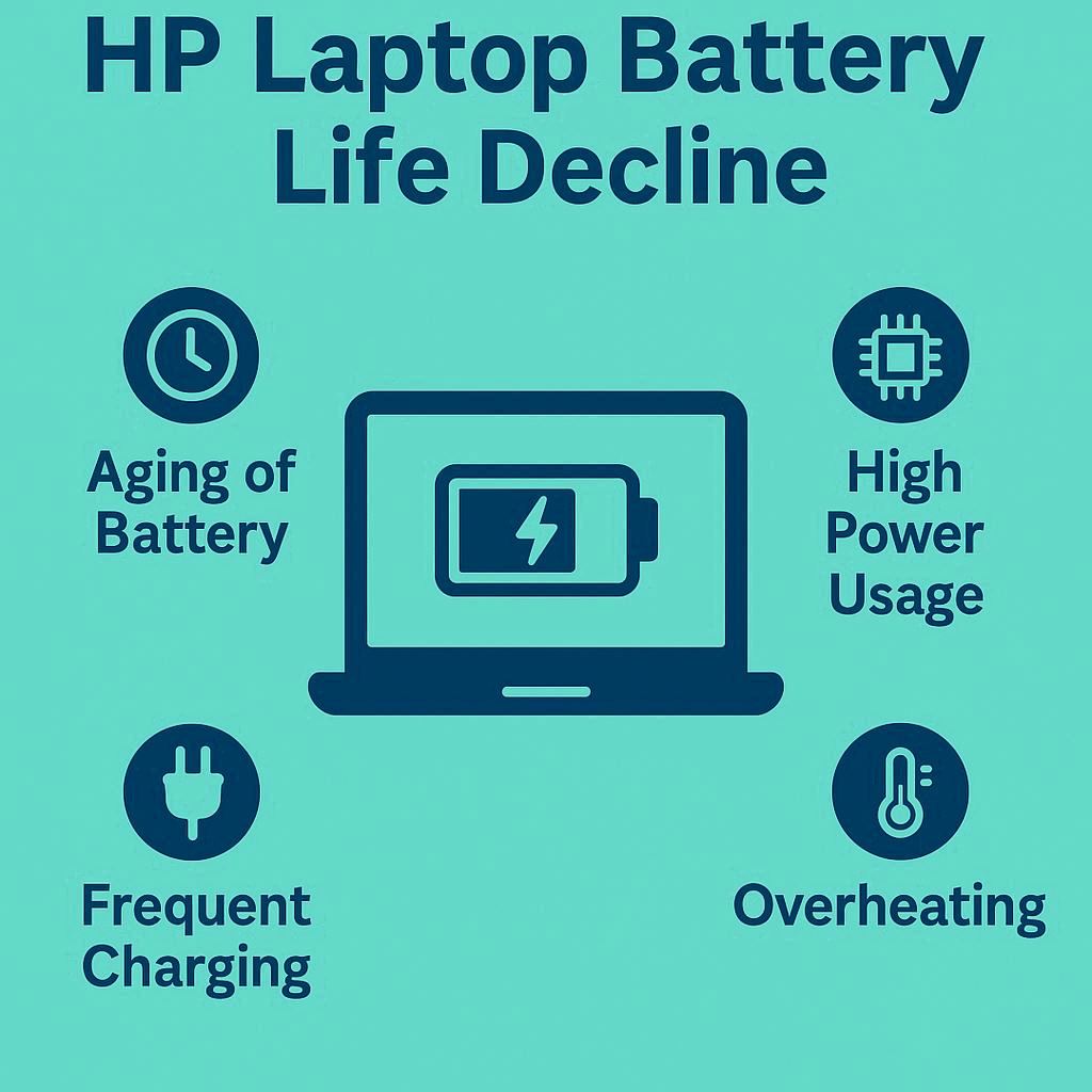 دلایل اصلی کاهش عمر باتری لپ تاپ اچ پی