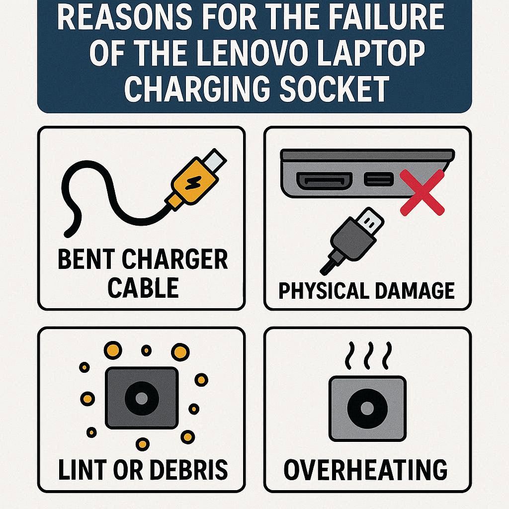 دلایل خرابی سوکت شارژ لپ ‌تاپ لنوو