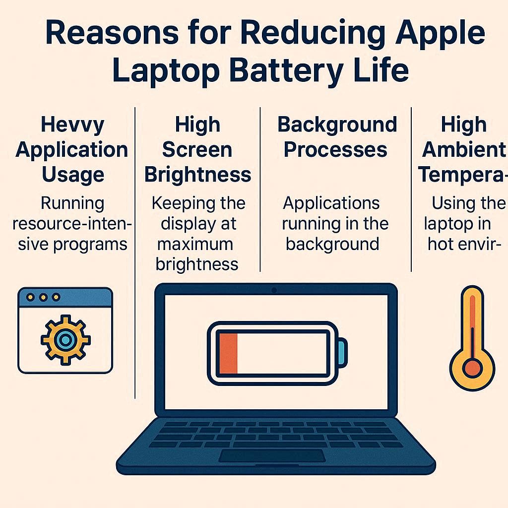 دلایل کاهش عمر باتری اپل