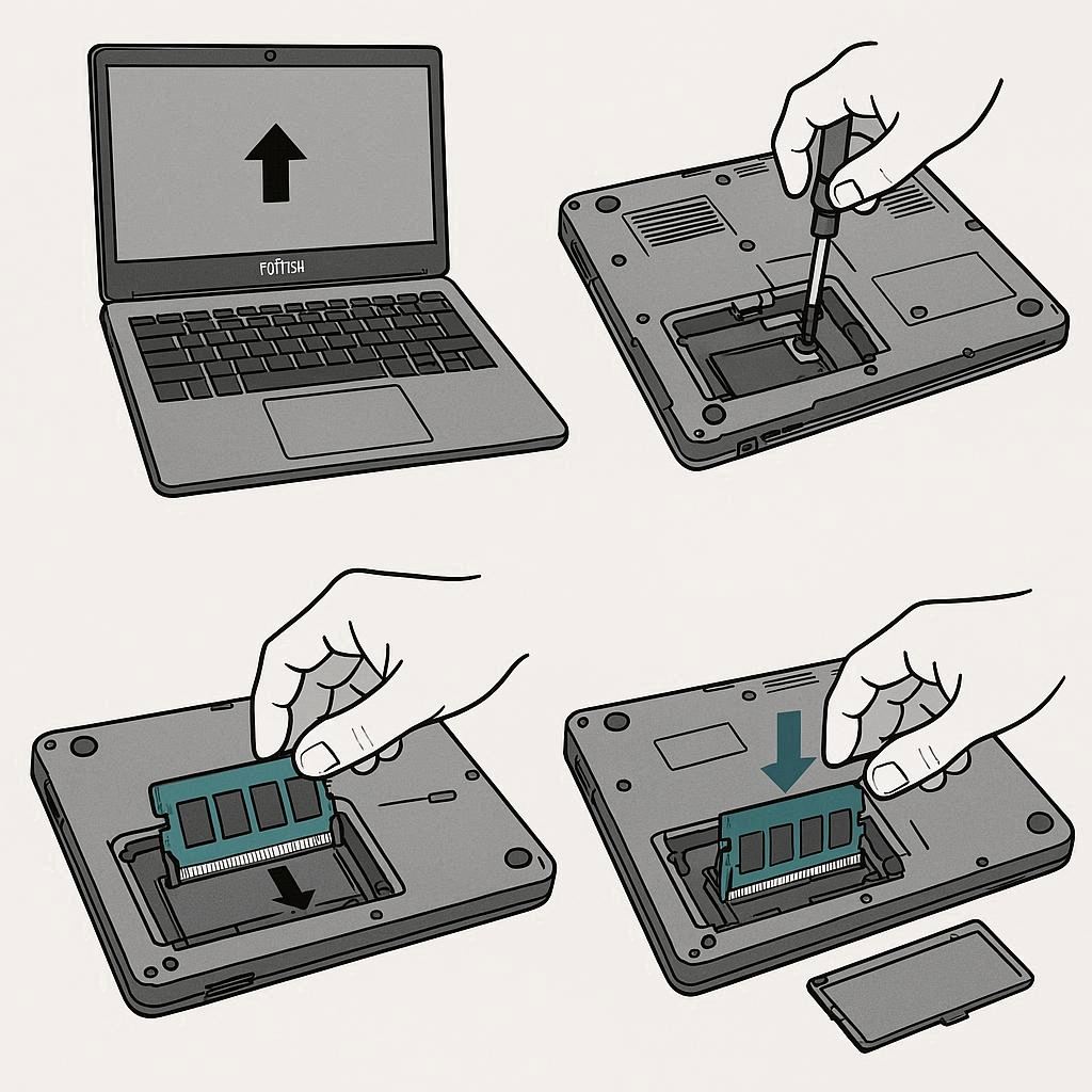راهنمای ارتقا رم لپ تاپ فوجیتسو