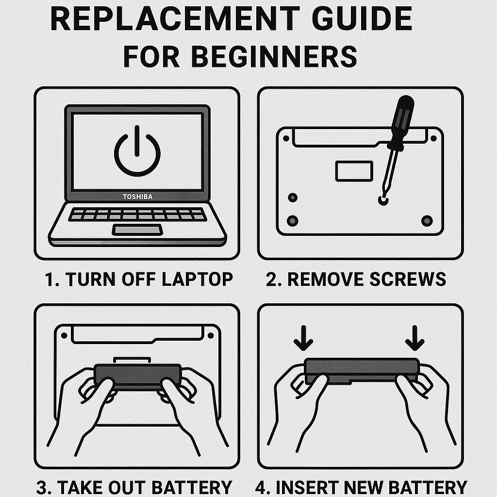 راهنمای تعویض باتری توشیبا برای مبتدی‌ها