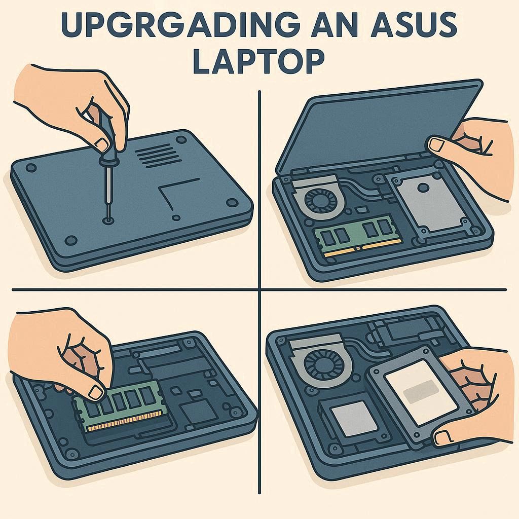 راهنمای جامع ارتقا لپ تاپ ایسوس