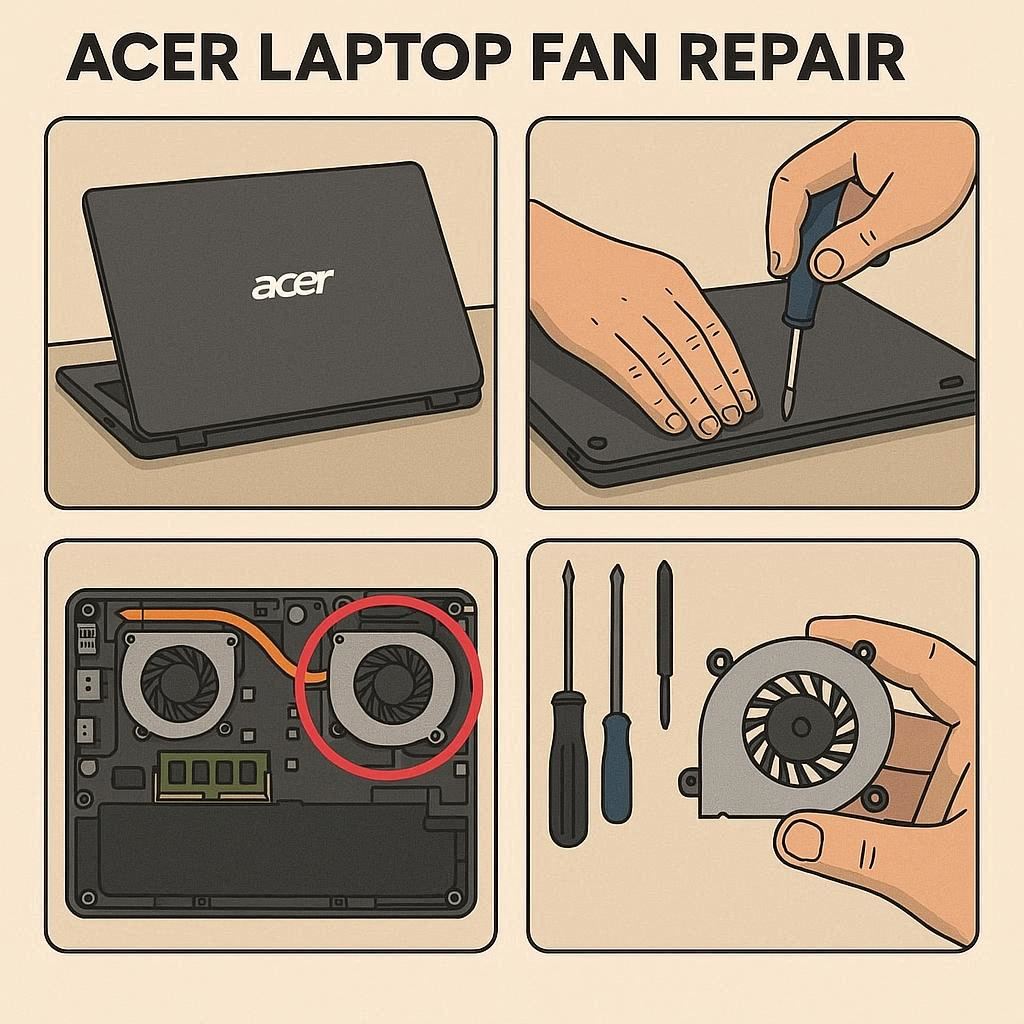 راهنمای جامع تعمیر فن ایسر