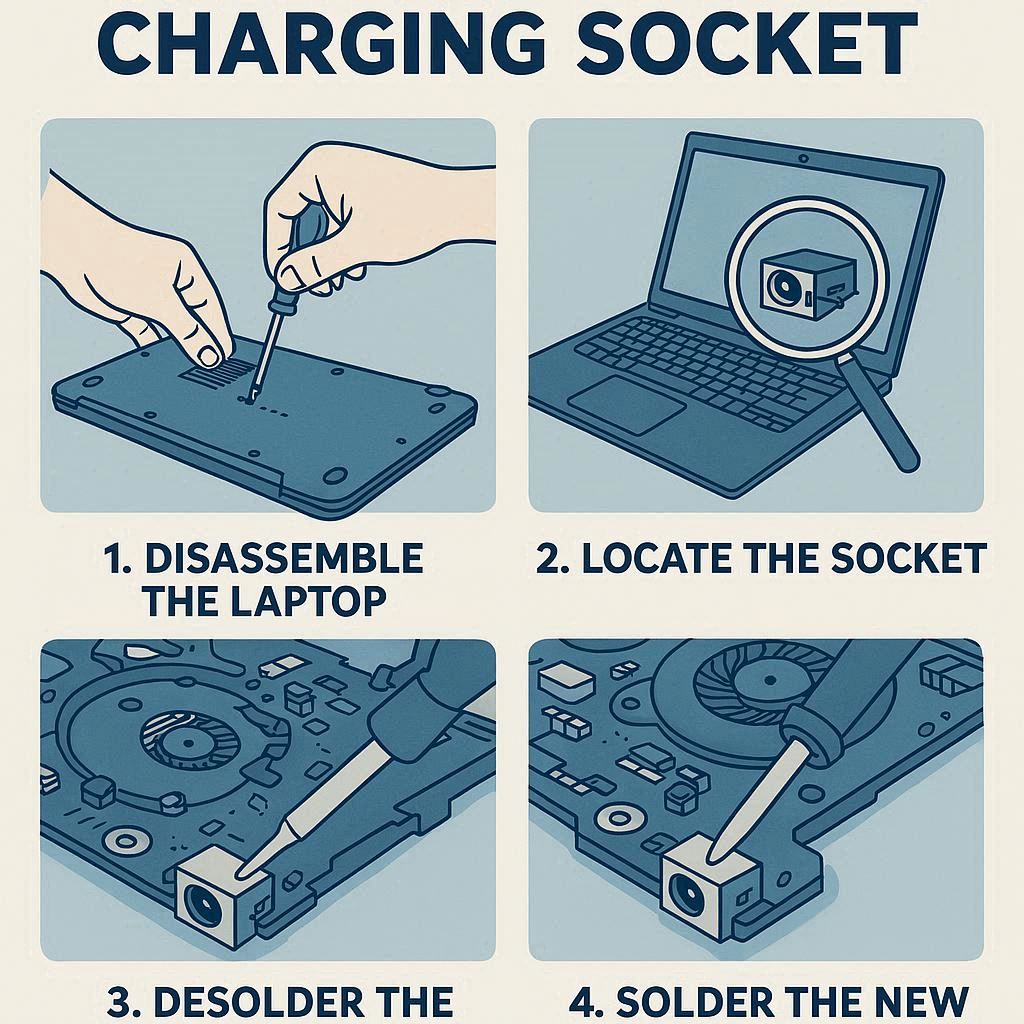 راهنمای کامل تعمیر سوکت شارژ لپ‌تاپ سونی