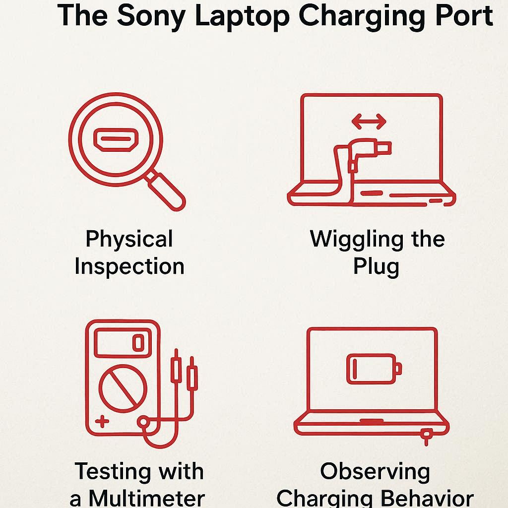 روش‌های تشخیص خرابی پورت شارژ لپ تاپ سونی