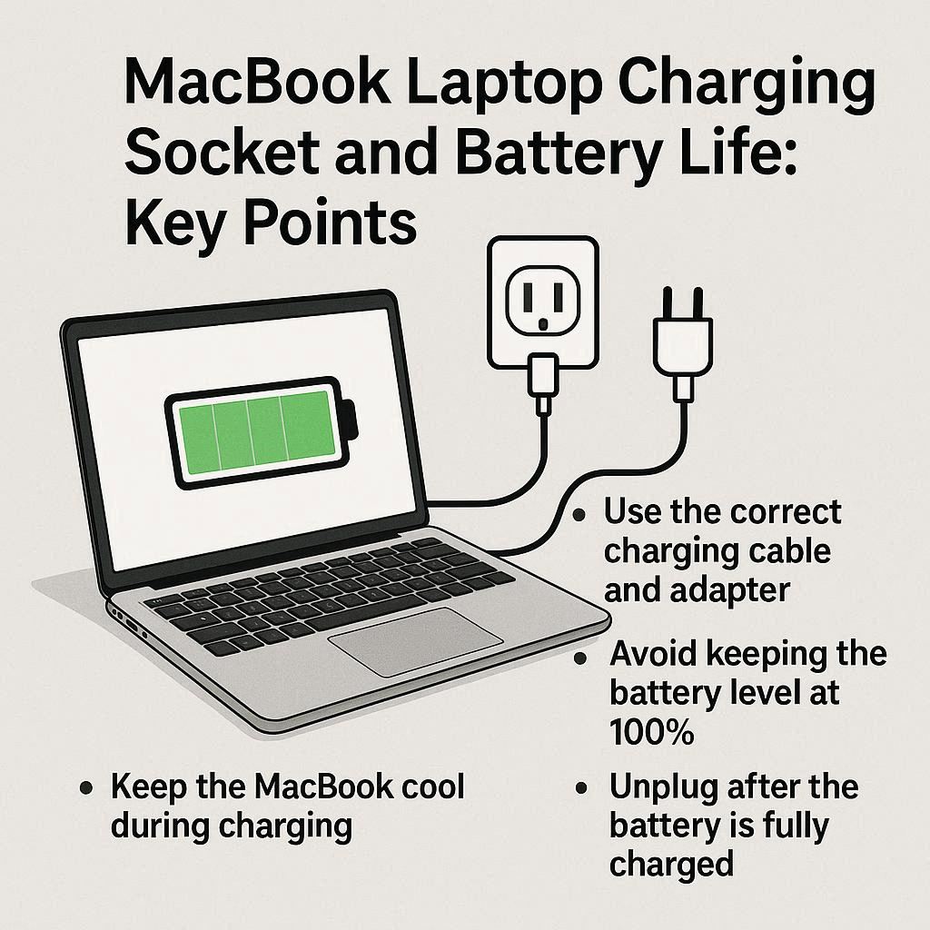 سوکت شارژ لپ تاپ مک ‌بوک و طول عمر باتری نکات کلیدی