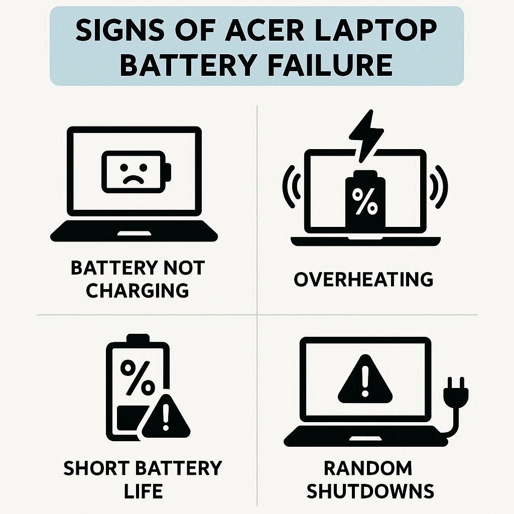 علائم خرابی باتری ایسر