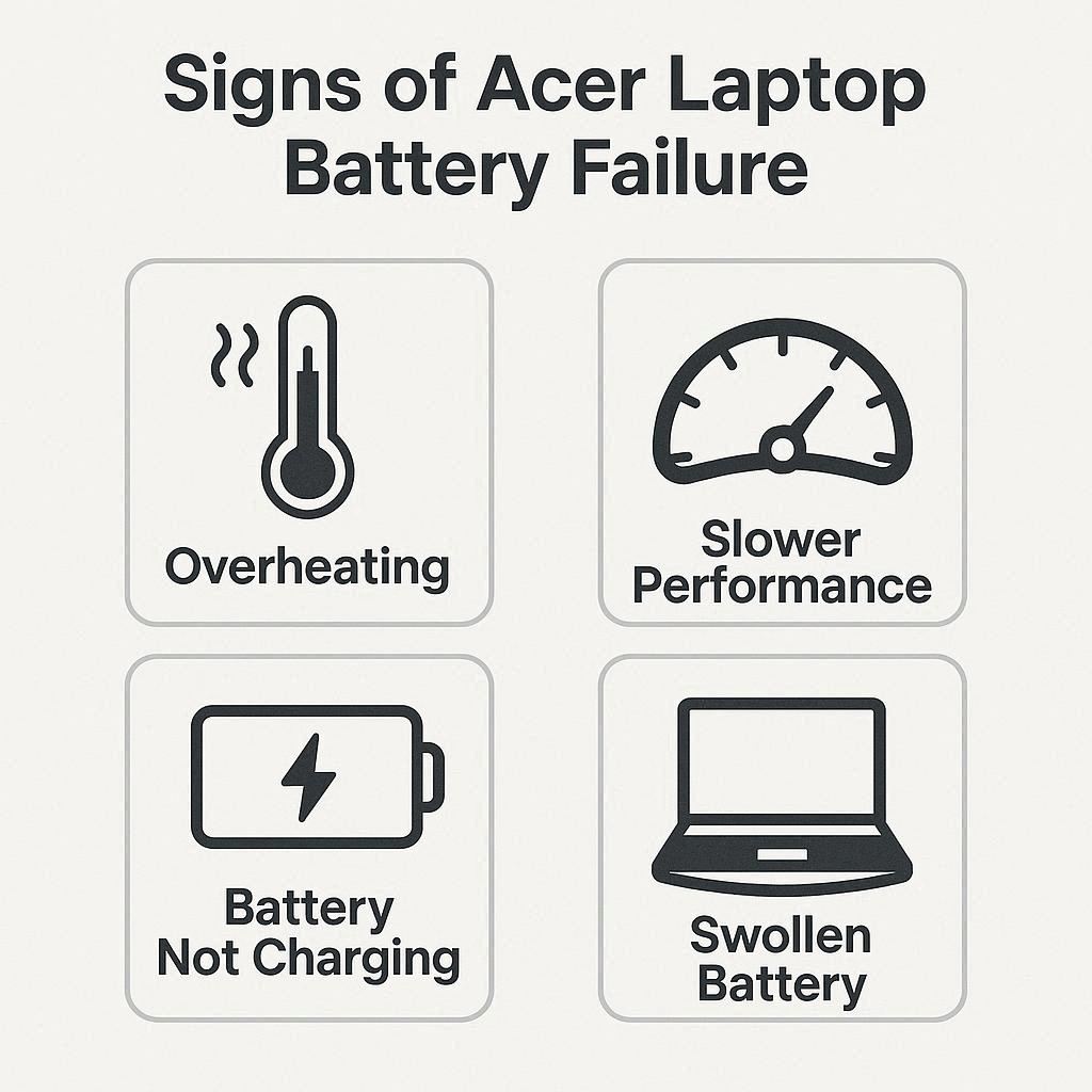 علائم خرابی باتری لپ تاپ ایسر