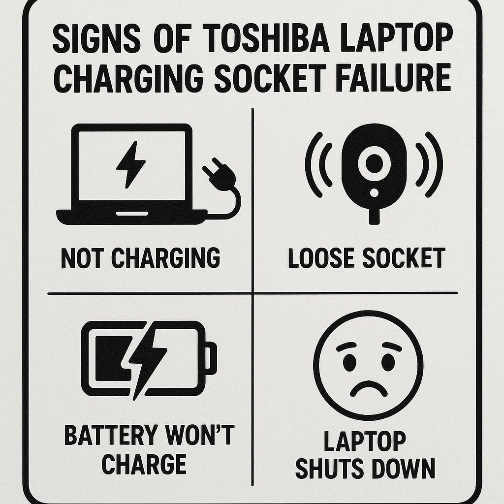 علائم خرابی سوکت شارژ لپ تاپ توشیبا