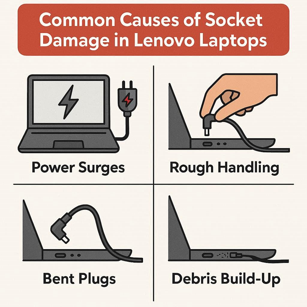علت‌های رایج آسیب سوکت در لنوو