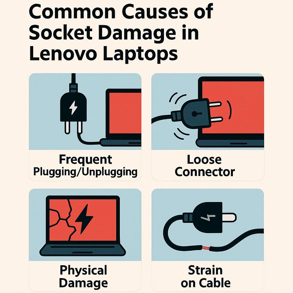 علت‌های رایج آسیب سوکت در لپ ‌تاپ‌های لنوو