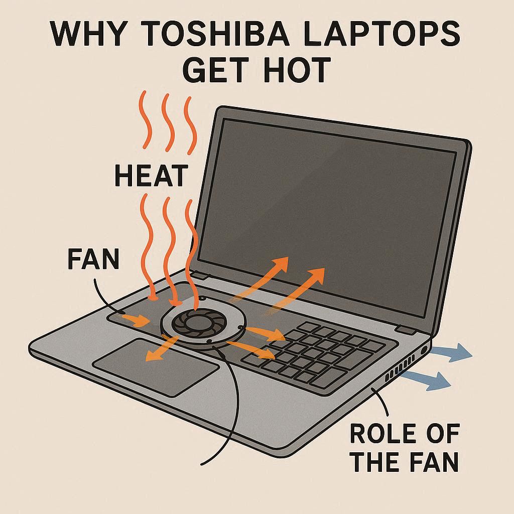 علت داغ شدن لپ تاپ توشیبا و نقش فن