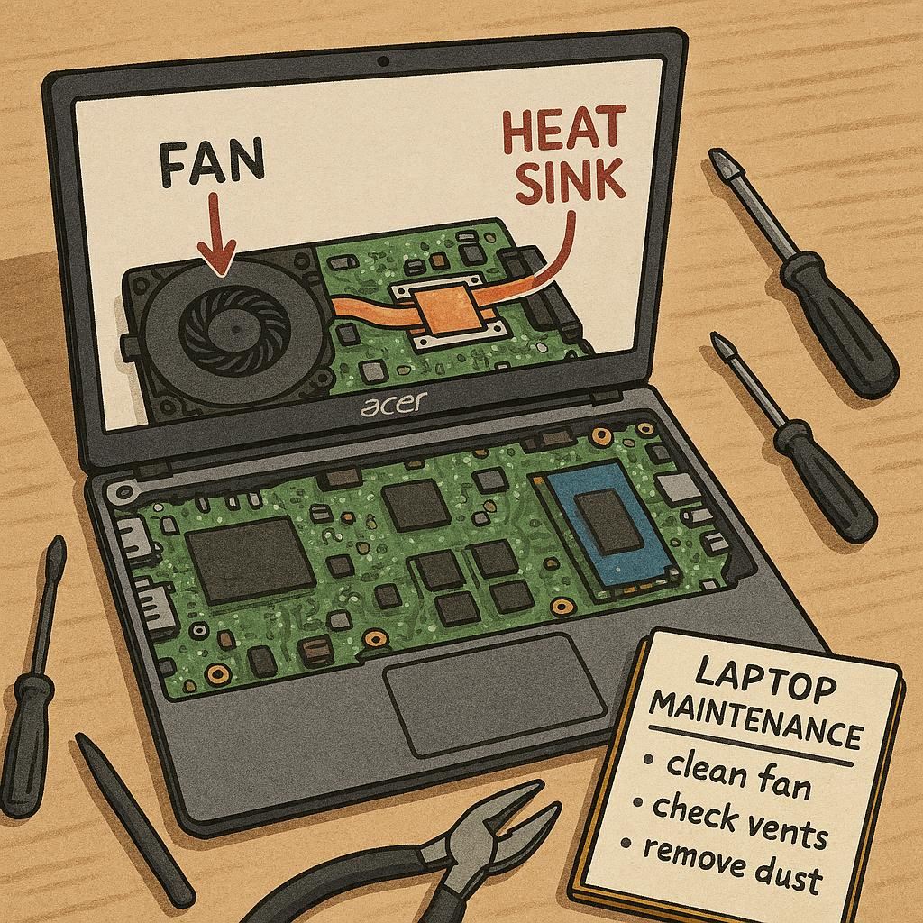 علت صدای فن در مدل‌های Acer