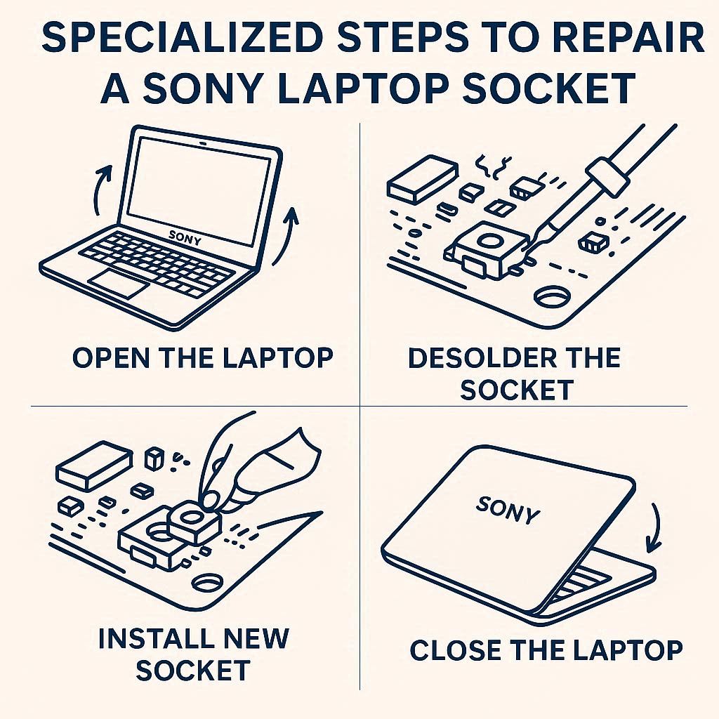 مراحل تخصصی تعمیر سوکت Sony