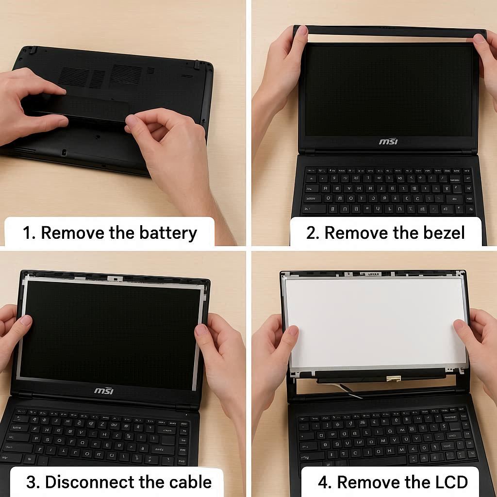 مراحل گام ‌به ‌گام تعویض ال سی دی ام اس آی