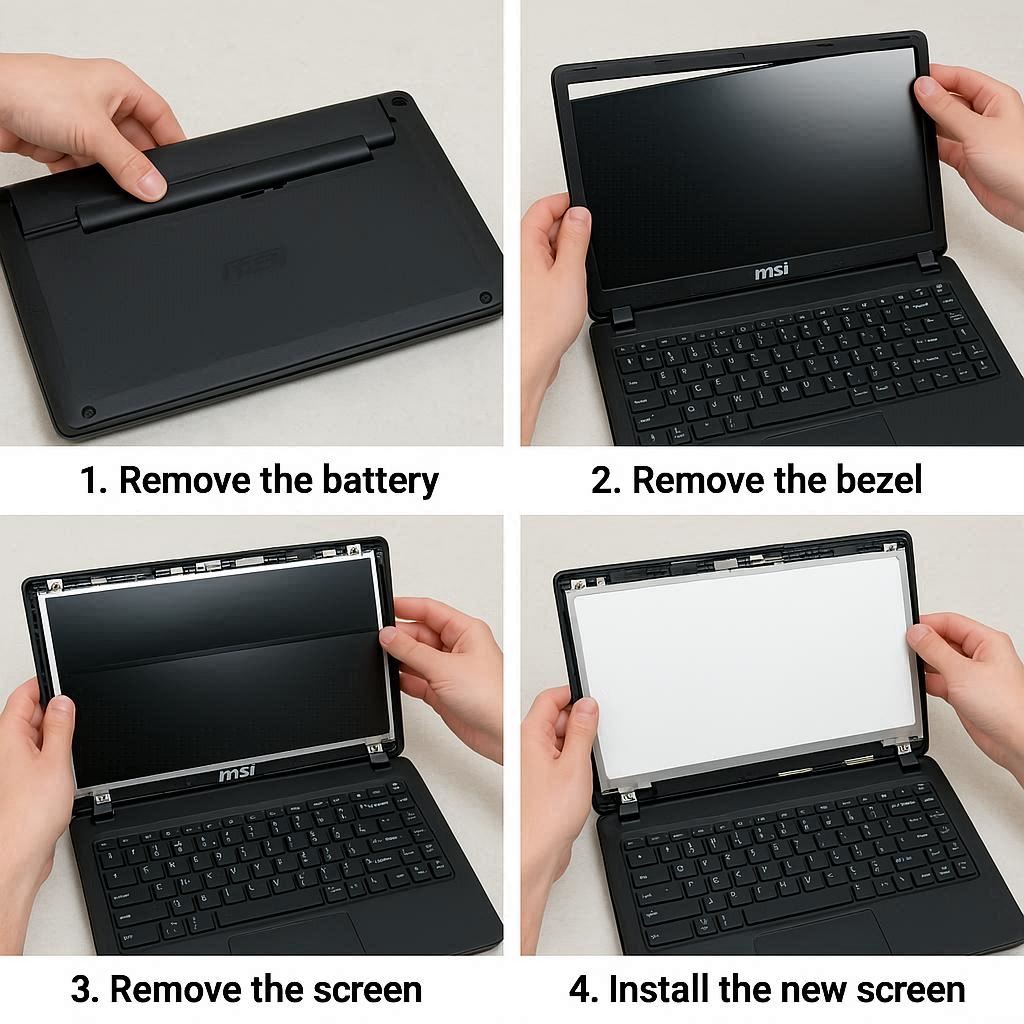 مراحل گام ‌به ‌گام تعویض ال سی دی