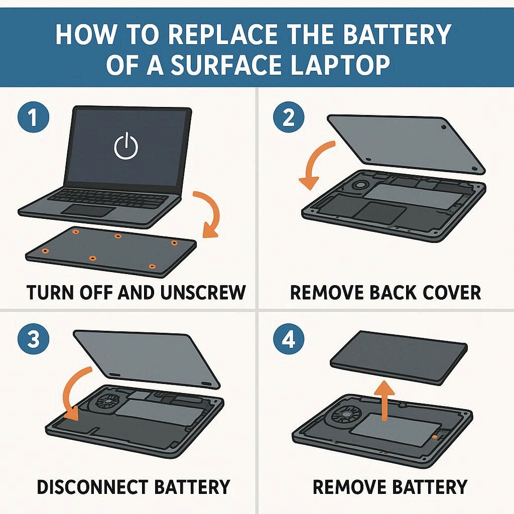 مراحل گام ‌به ‌گام تعویض باتری