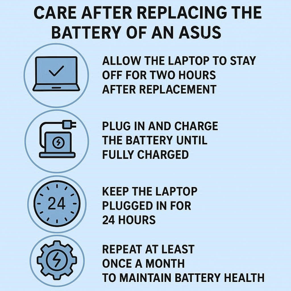 مراقبت بعد از تعویض باتری ایسوس