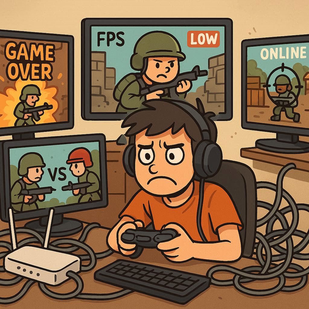 مشکلات اینترنت و FPS در بازی‌های آنلاین