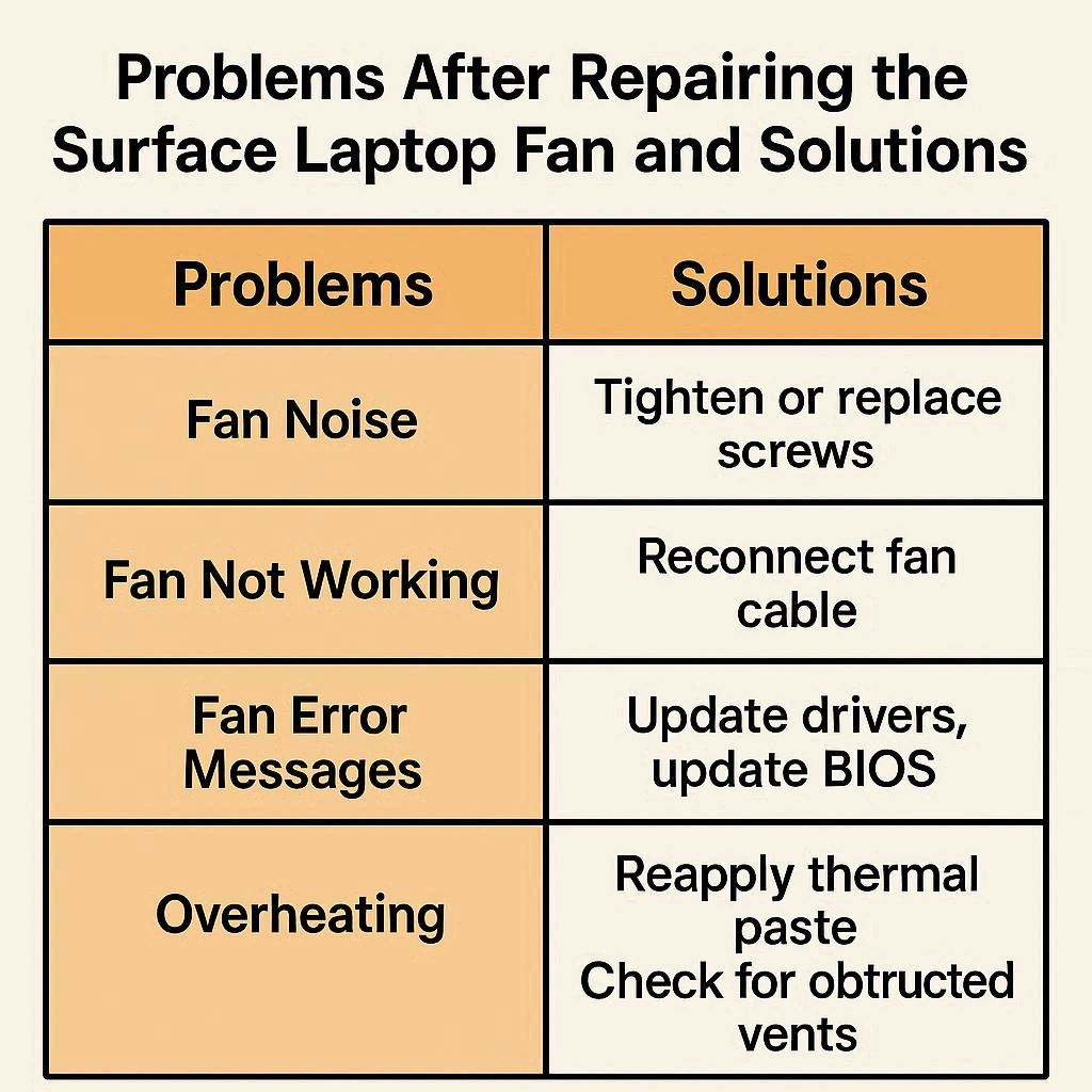 مشکلات بعد از تعمیر فن لپ تاپ و راه‌حل‌ها