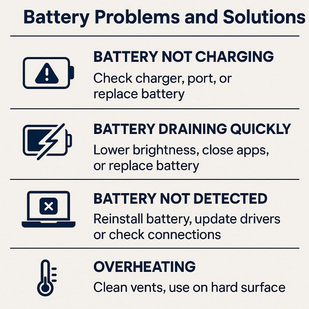 مشکلات رایج باتری فوجیتسو و راه‌حل‌ها
