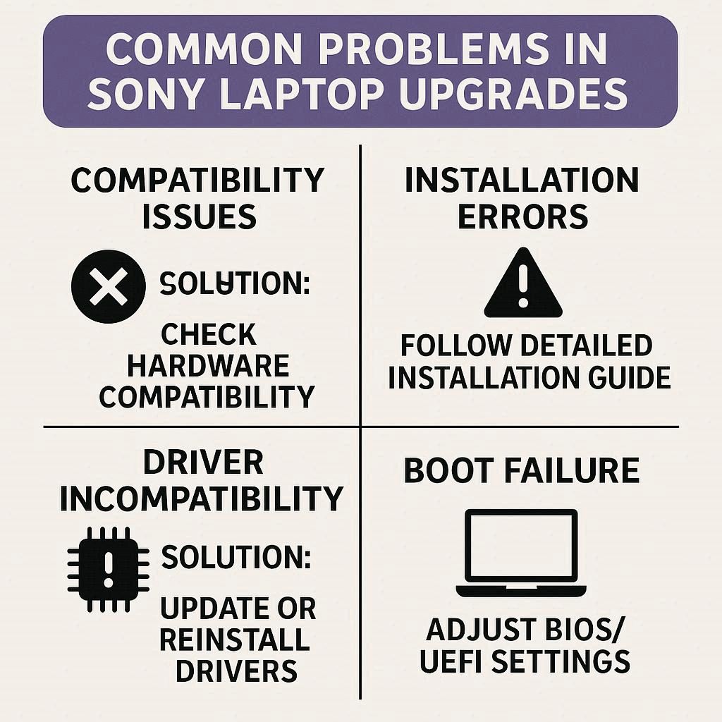 مشکلات رایج در ارتقا سونی و راه‌حل‌ها
