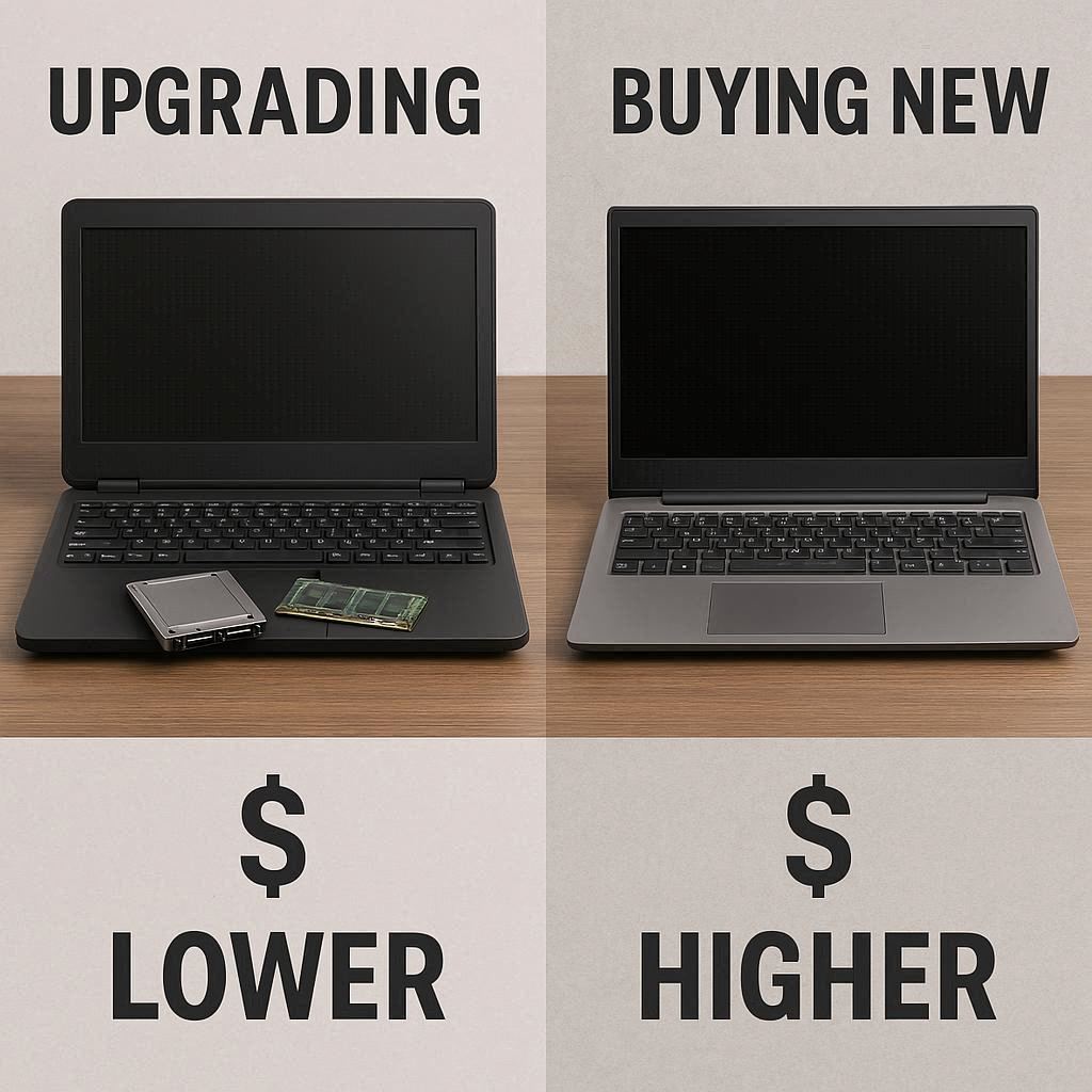 مقایسه هزینه ارتقا و خرید لپ تاپ جدید توشیبا