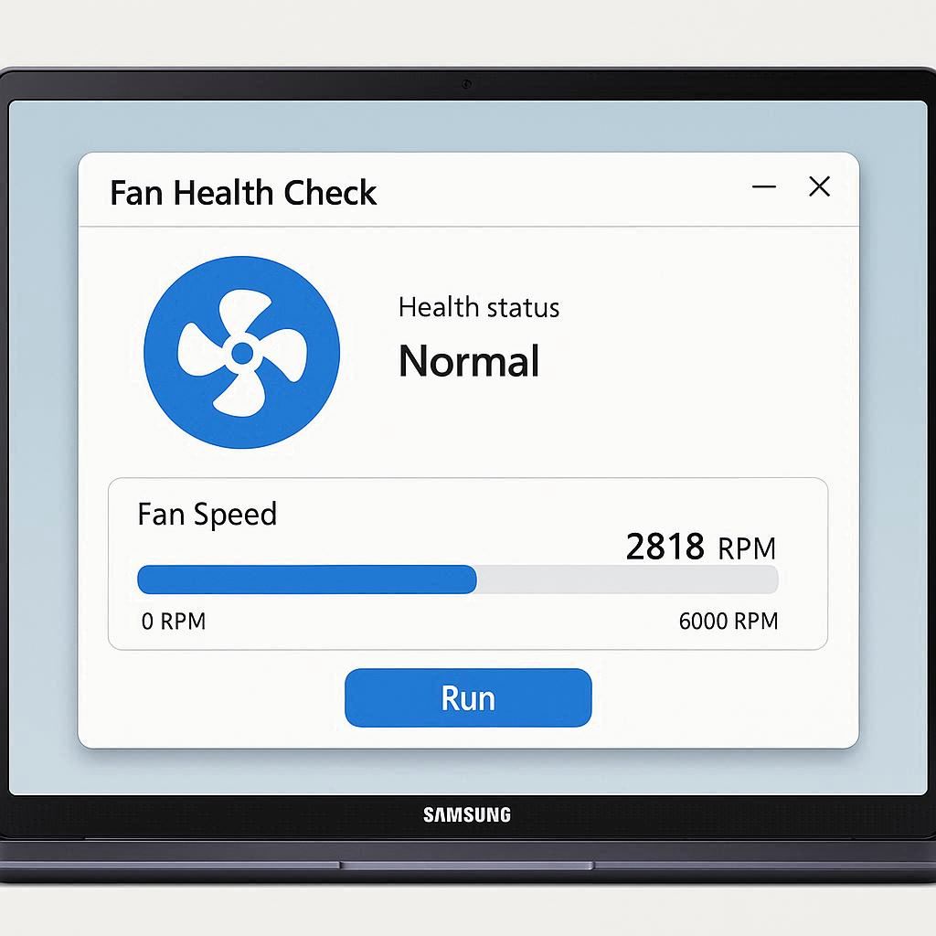 نرم‌افزارهای بررسی سلامت فن لپ تاپ سامسونگ
