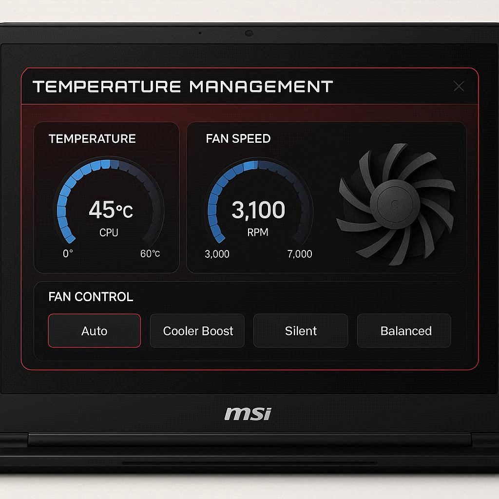 نرم‌افزارهای مدیریت دما و فن لپ تاپ MSI