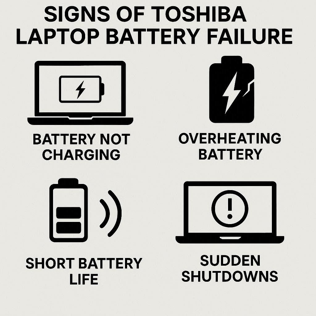 نشانه‌های خرابی باتری توشیبا