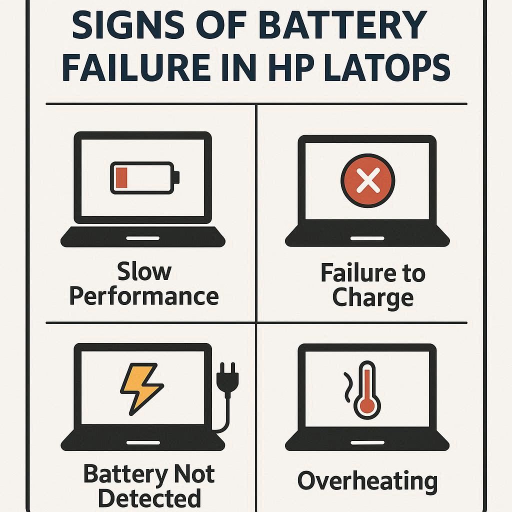 نشانه‌های خرابی باتری در لپ تاپ‌های HP