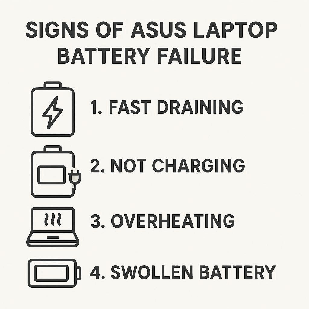 نشانه‌های خرابی باتری ایسوس