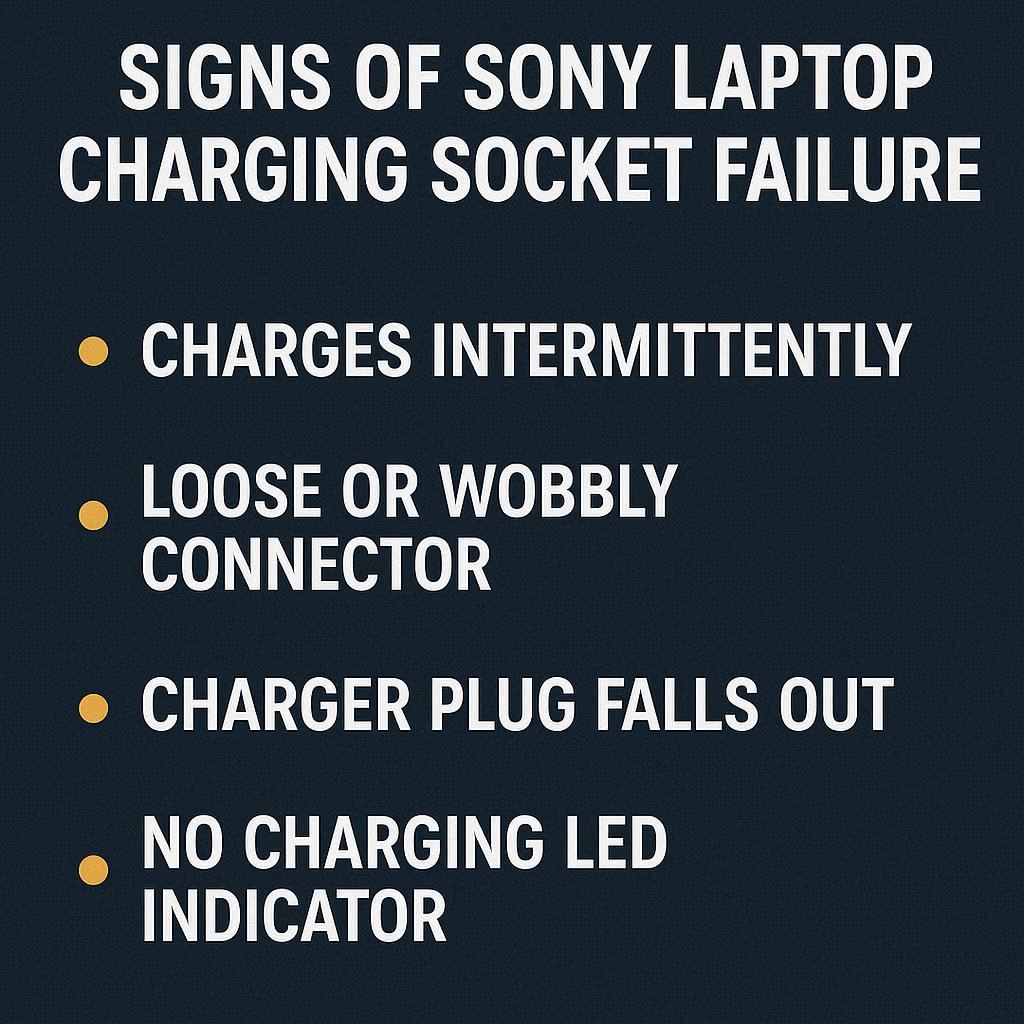 نشانه‌های خرابی سوکت شارژ لپ تاپ Sony