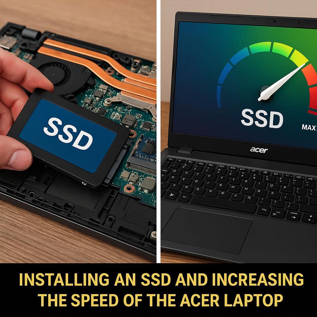 نصب SSD و افزایش سرعت لپ تاپ ایسر