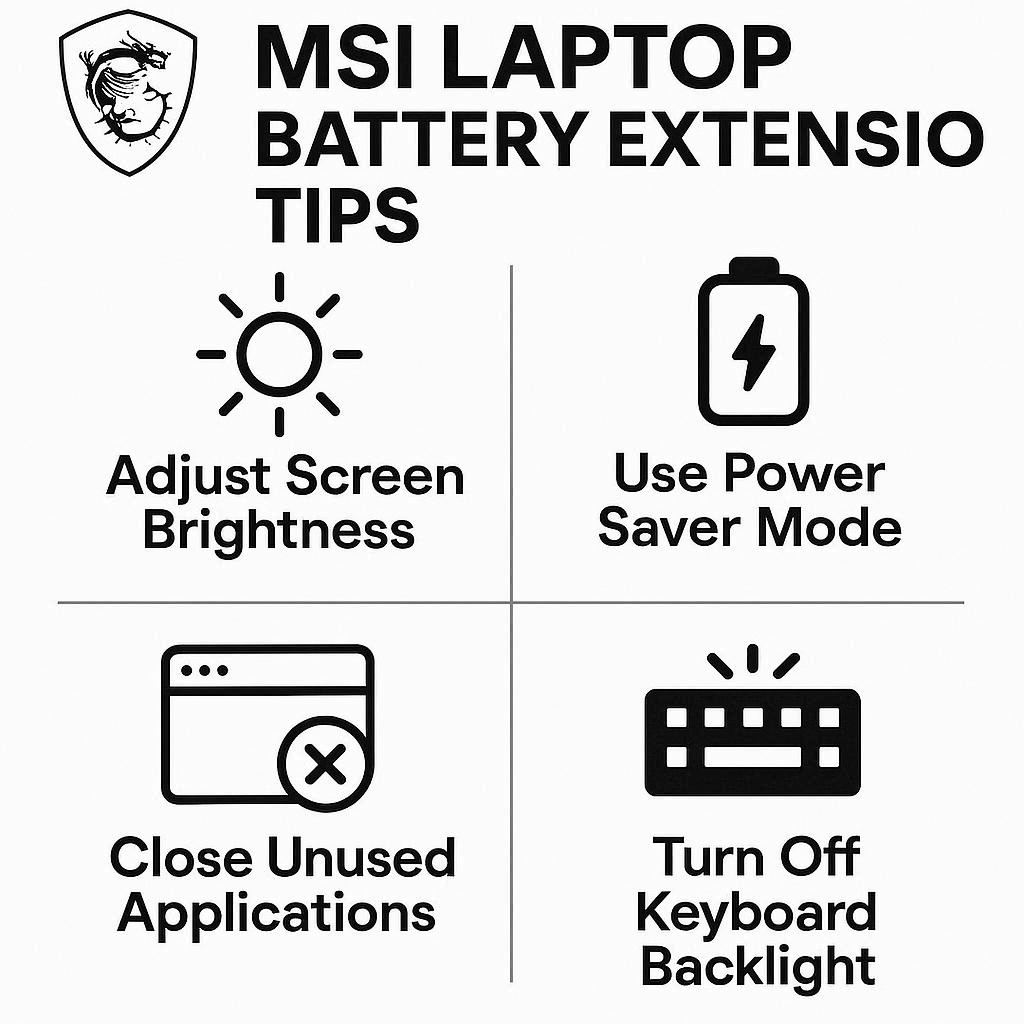 نکات افزایش عمر باتری لپ تاپ ام اس آی