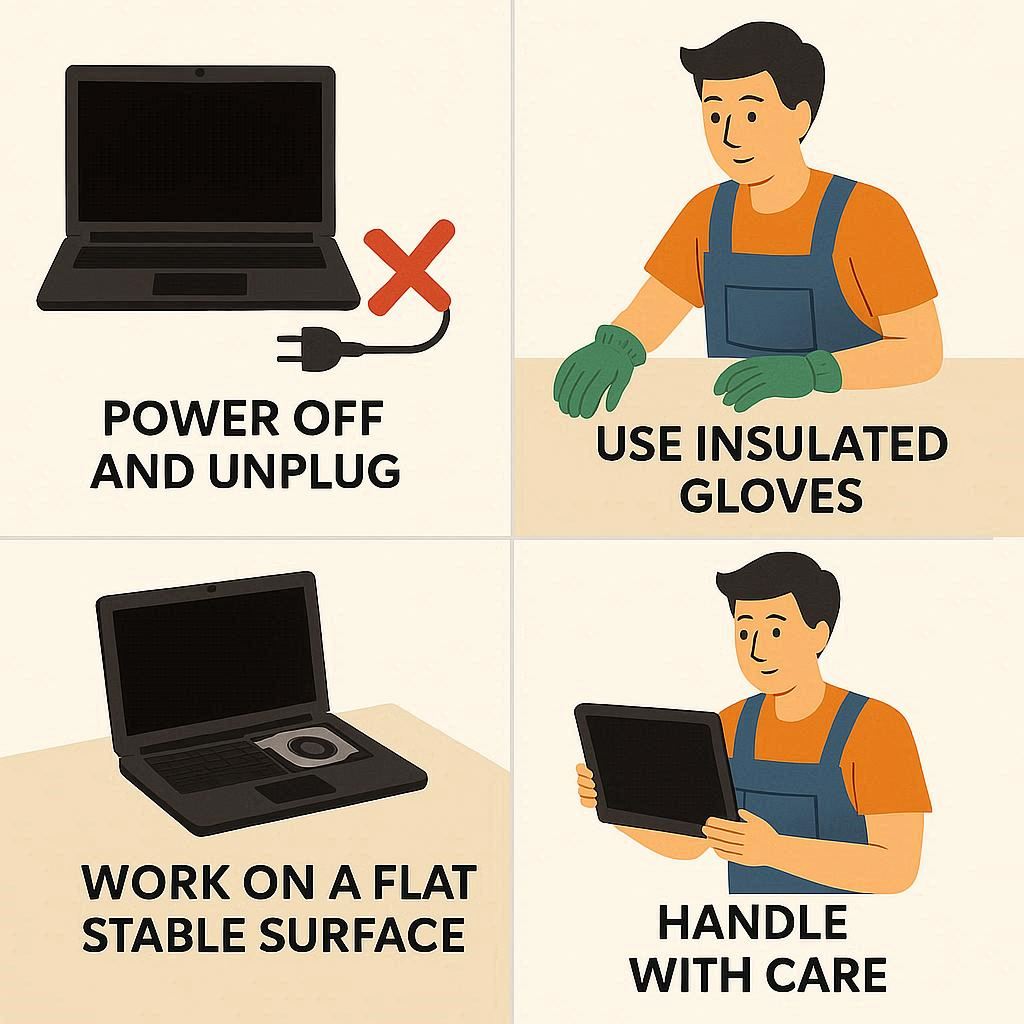 نکات ایمنی حین تعمیر ال سی دی اچ پی