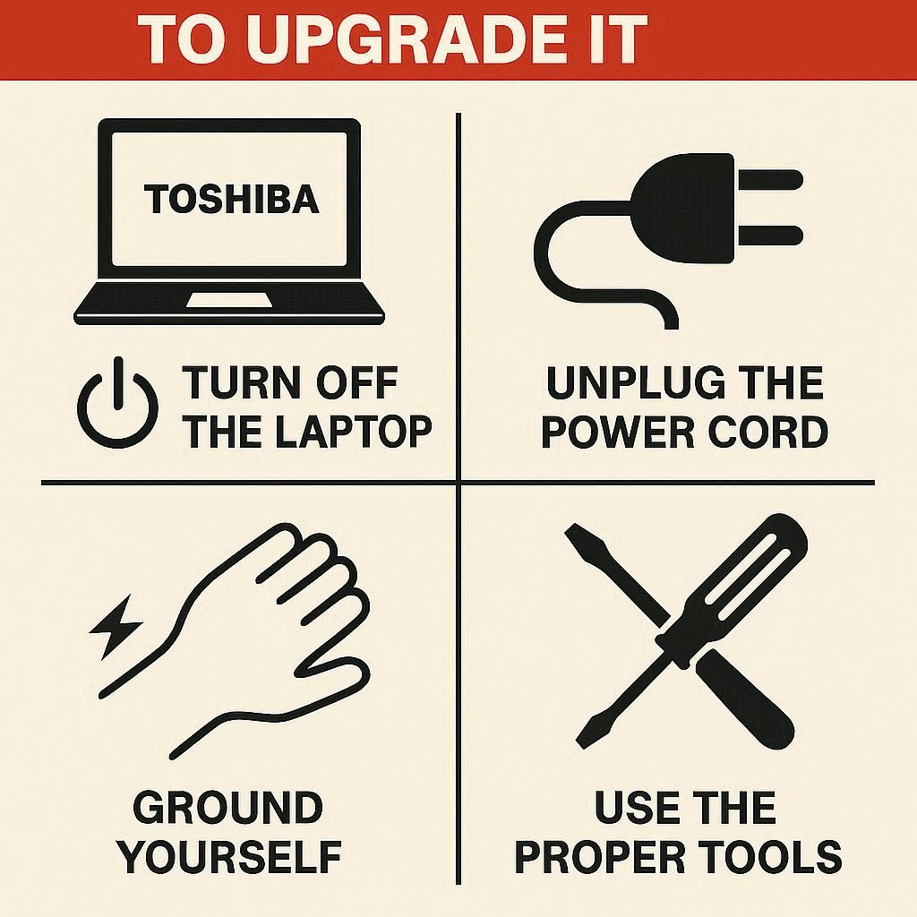 نکات ایمنی هنگام باز کردن لپ تاپ توشیبا