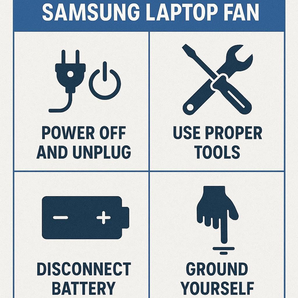 نکات ایمنی هنگام تعمیر فن سامسونگ