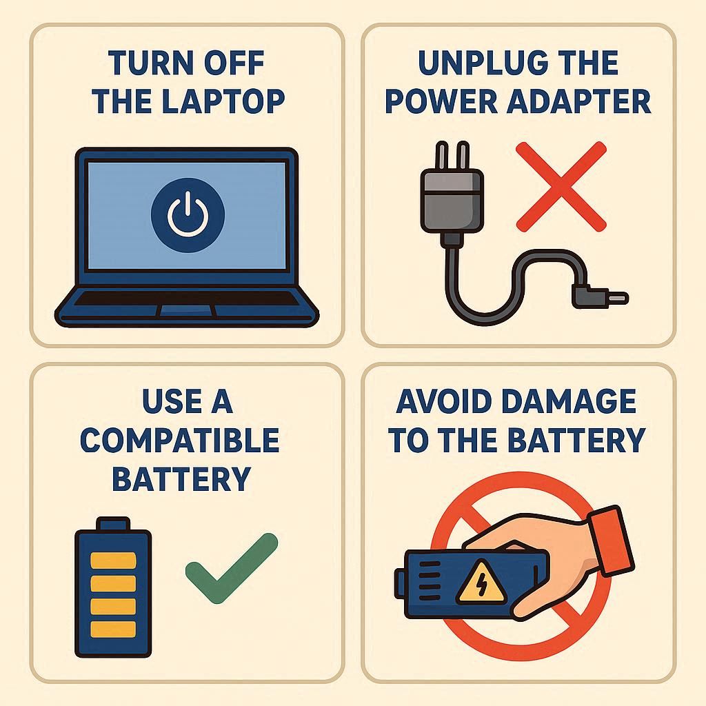 نکات ایمنی هنگام تعویض باتری