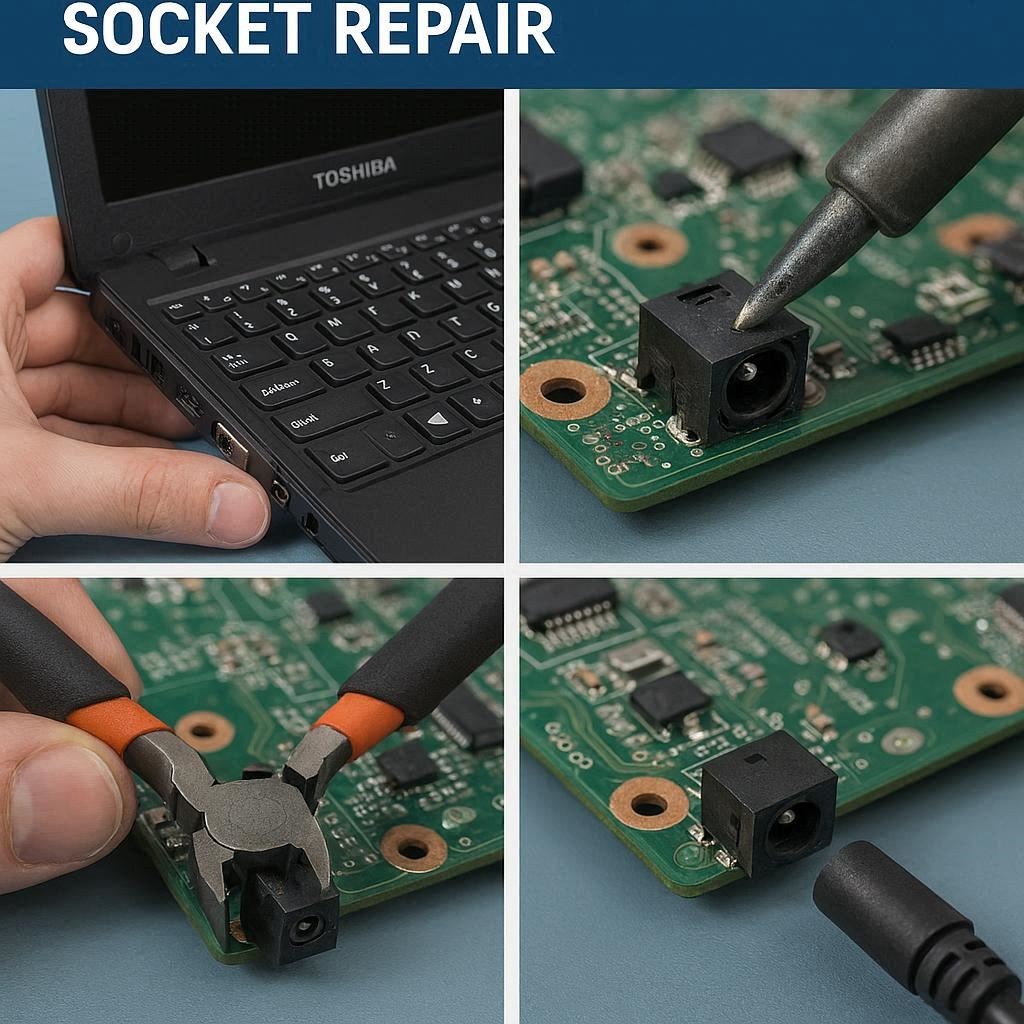 نکات حرفه‌ای تعمیر سوکت لپ تاپ توشیبا